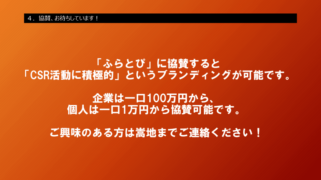 協賛企業・個人の募集