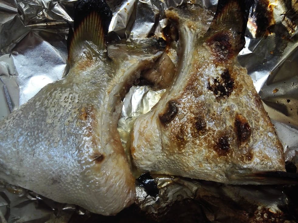 カンパチのカマの塩焼き