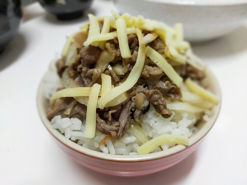 簡易チーズ牛丼