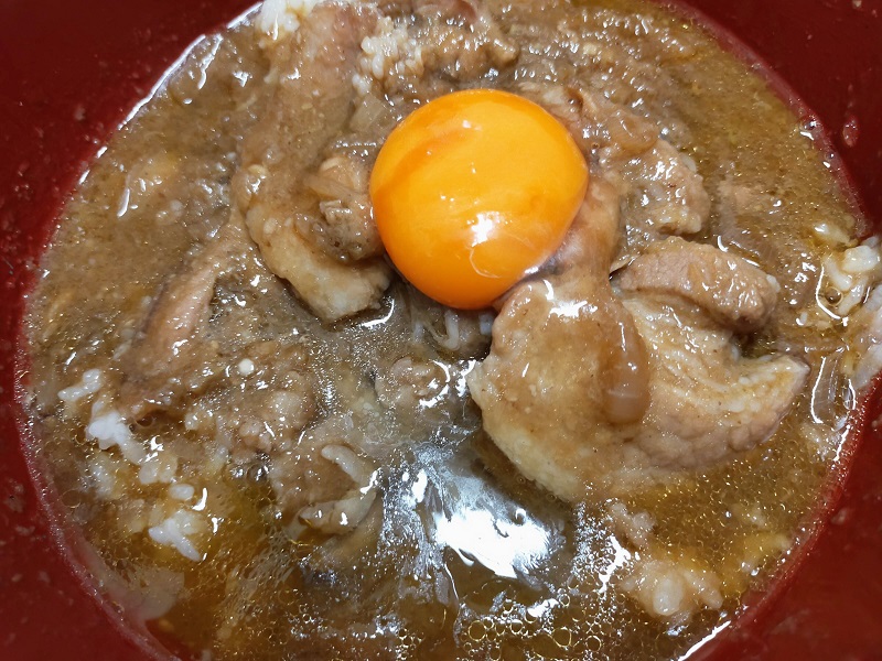 卵 on 豚丼もどき