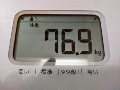 76.9kg