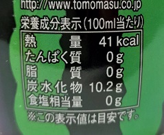 スイカサイダーの栄養成分(100ml当たり)