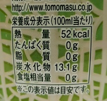 マスクメロンサイダーの栄養成分(100ml当たり)