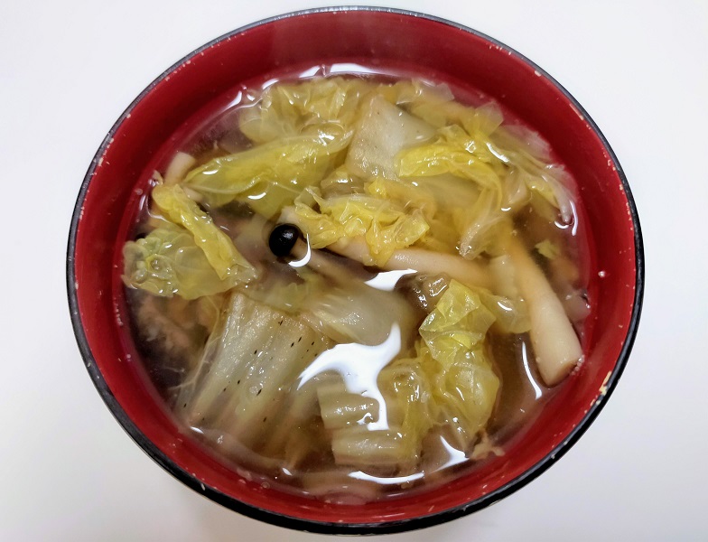 キノコ白菜スープの写真です